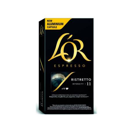 CAFE MARCA L'OR ESPRESSO RISTRETTO INTENSIDAD 11 CAJA DE 10 CAPSULAS COMPATIBLE NESPRESSO