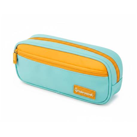 ESTUCHE PORTATODO LIDERPAPEL DUO 2 CREMALLERAS CON BOLSILLOFRONTAL COLOR AZUL CLARO 220X90X50 MM