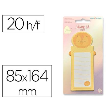BLOC NOTAS ADHESIVAS MARCA IMAGINOVO LETTER CON MENSAJE TRASERO LEON 20 HOJAS 85X164 MM
