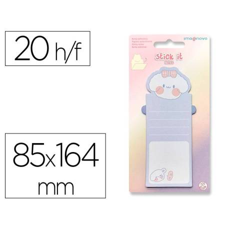 BLOC NOTAS ADHESIVAS MARCA IMAGINOVO LETTER CON MENSAJE TRASERO PERRO 20 HOJAS 85X164 MM