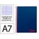 CUADERNO ESPIRAL LIDERPAPEL A7 MICRO WONDER TAPA PLASTICO 100H 90 GR CUADRO 5MM 4 BANDAS AZUL MARINO