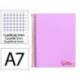 CUADERNO ESPIRAL LIDERPAPEL A7 MICRO WONDER TAPA PLASTICO 100H 90 GR CUADRO 5MM 4 BANDAS VIOLETA