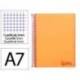 CUADERNO ESPIRAL LIDERPAPEL A7 MICRO WONDER TAPA PLASTICO 100H 90 GR CUADRO 5MM 4 BANDAS NARANJA