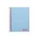 CUADERNO ESPIRAL LIDERPAPEL A7 MICRO WONDER TAPA PLASTICO 100H 90 GR CUADRO 5MM 4 BANDAS COLOR AZUL CELESTE
