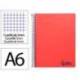 Bloc Liderpapel DIN A6 micro wonder 120 hojas cuadro 5mm 4 bandas tapa plástio 90 gr rojo
