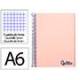 Bloc Liderpapel DIN A6 micro wonder 120 hojas cuadro 5mm 4 bandas tapa plástio 90 gr rosa