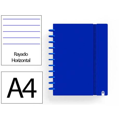 CUADERNO INGENIOX FOAM A4 80H RAYADO HORIZONTAL AZUL OSCURO
