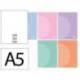 LIBRETA LIDERPAPEL 360 TAPA DE PLASTICO A5 48 HOJAS 90G/M2 LISO SIN MARGEN COLORES PASTEL