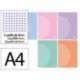 LIBRETA LIDERPAPEL 360 TAPA DE PLASTICO A4 48 HOJAS 90G/M2 CUADRO 4 MM CON MARGEN COLORES SURTIDOS