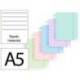 CUADERNO MARCA INGENIOX FOAM A5 80H RAYADO HORIZONTAL COLORES PASTEL SURTIDOS