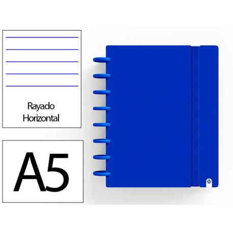 CUADERNO INGENIOX FOAM A5 80H RAYADO HORIZONTAL COLOR AZUL OSCURO