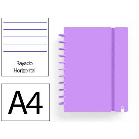 CUADERNO INGENIOX FOAM A4 80H RAYADO HORIZONTAL VIOLETA