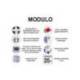 MODULO CAJONES SOBREMESA MARCA EXACOMPTA SYSTEM 5 CAJONES POLIESTIRENO DIN A3 AZUL/GRIS 350X288X320 MM