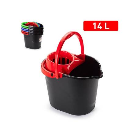 CUBO FREGONA MARCA PLASTICFORTE NEW BLACK CLEAN 14 LITROS COLOR NEGRO