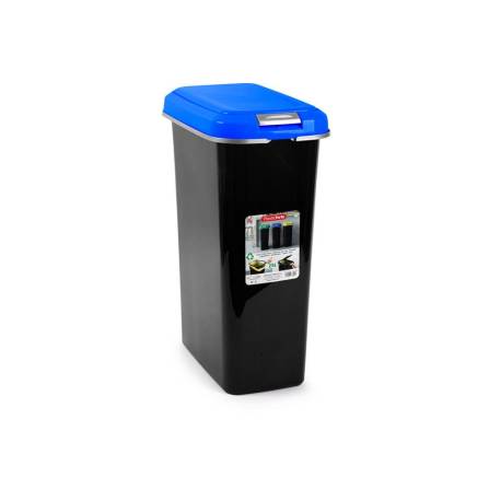 CONTENEDOR PARA RECICLAJE PLASTICFORTE 25 L CON TAPA AZUL PARCHIS
