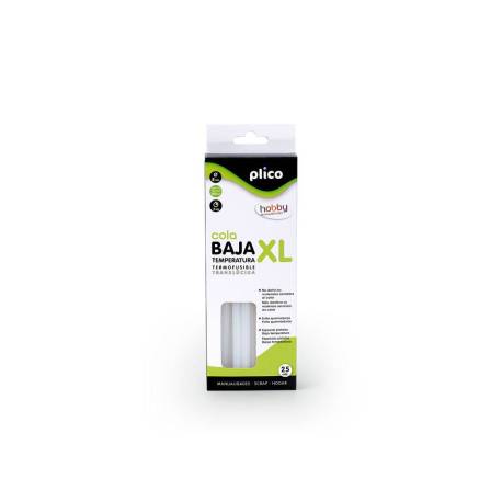 BARRA TERMOFUSIBLE PLICO COLA MINI XL BAJA TEMPERATURA 8 MM DIAMETRO X 200 MM DE ALTO BLISTER DE 25 UNIDADES