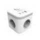 REGLETA MARCA FELLOWES CUBO MULTIENCHUFES 3 TOMAS CORRIENTE + 2XUSB C + A USB A COLOR BLANCO