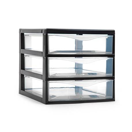 CAJONERA MARCA PLASTIFORTE TAJO 3 CAJONES COLOR NEGRO 180X230X170 MM