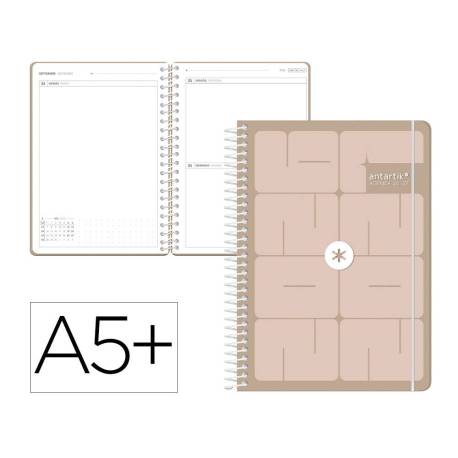 AGENDA ESCOLAR MARCA ANTARTIK 26-27 ESPIRAL ESSENTIALS DIA PAGINA A5+ BILINGUE 80G PAPEL FSC BEIS