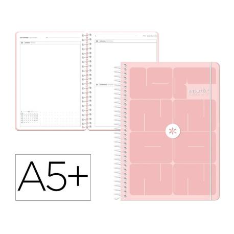 AGENDA ESCOLAR MARCA ANTARTIK 26-27 ESPIRAL ESSENTIALS DIA PAGINA A5+ BILINGUE 80G PAPEL FSC ROSA