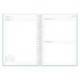 AGENDA ESCOLAR MARCA ANTARTIK 26-27 ESPIRAL ESSENTIALS DIA PAGINA A5+ BILINGUE 80G PAPEL FSC AZUL TURQUESA