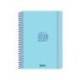 AGENDA ESCOLAR MARCA LIDERPAPEL 26-27 ESPIRAL BASIC 2 DIAS PAGINA A5 BILINGUE 70G PAPEL FSC AZUL TURQUESA
