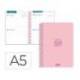 AGENDA ESCOLAR MARCA LIDERPAPEL 26-27 ESPIRAL BASIC 2 DIAS PAGINA A5 BILINGUE 70G PAPEL FSC ROSA