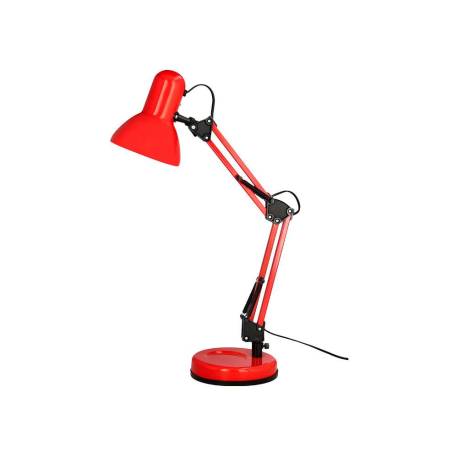 LAMPARA DE ESCRITORIO MARCA Q-CONNECT POLARIS METALICA CONINTERRUPTOR BRAZO DOBLE 3 ARTICULACIONES COLOR ROJO