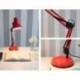 LAMPARA DE ESCRITORIO MARCA Q-CONNECT POLARIS METALICA CONINTERRUPTOR BRAZO DOBLE 3 ARTICULACIONES COLOR ROJO