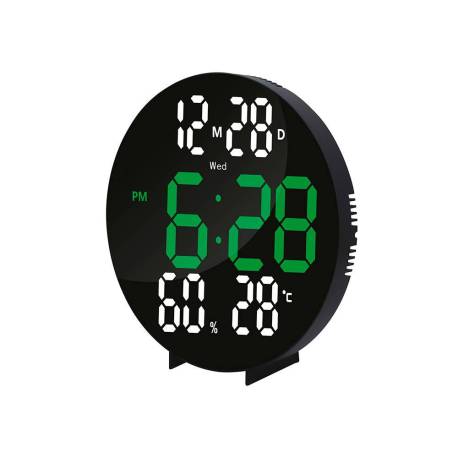 RELOJ MARCA Q-CONNECT DIGITAL DE PARED DIGITAL CON ALARMA REDONDO 27 CM