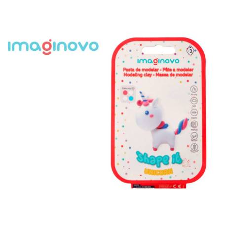 PASTA PARA MODELAR MARCA IMAGINOVO DE SECADO AL AIRE SET DE COLORES SURTIDOS CON INSTRUCCIONES UNICORNIO