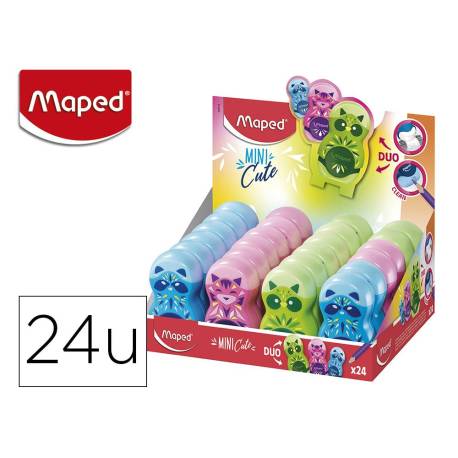 SACAPUNTAS PLASTICO MARCA MAPED 1 USO CON GOMA DE BORRAR LOOPY MINI CUTE