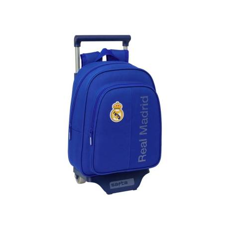MOCHILA ESCOLAR SAFTA CON CARRO MARCA REAL MADRID 25/26 440X320X160 MM