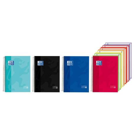 CUADERNO ESPIRAL OXFORD EUROPEANBOOK 5 TAPA EXTRADURA DIN A4 150 HOJAS CUADRO 5 MM CON 5 BOLSAS SEPARADORAS