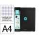 CARPETA CON RECAMBIO MARCA ANTARTIK A4 CUADRO 5MM FOAM 4 ANILLAS 35MM MIXTAS BICOLOR NEGRO MENTA
