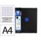 CARPETA CON RECAMBIO ANTARTIK A4 CUADRO 5MM FOAM 4 ANILLAS 35MM MIXTAS BICOLOR NEGRO AZUL