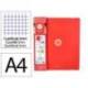 CARPETA CON RECAMBIO ANTARTIK A4 CUADRO 5MM FOAM 4 ANILLAS 35MM MIXTAS COLOR ROJO