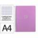 CUADERNO ESPIRAL MARCA ANTARTIK MICRO A4 TAPA FOAM 120H 90GR CUADRO 5MM 5 BANDAS 4 TALADROS COLOR LAVANDA