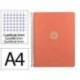 CUADERNO ESPIRAL MARCA ANTARTIK MICRO A4 TAPA FOAM 120H 90GR CUADRO 5MM 5 BANDAS 4 TALADROS COLOR CORAL
