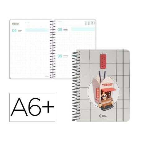AGENDA ESCOLAR MARCA LIDERPAPEL 26-27 ESPIRAL ORIENTAL DIA PAGINA A6+ BILINGUE 80G PAPEL FSC FIDEOS