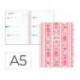 AGENDA ESCOLAR MARCA LIDERPAPEL 26-27 ESPIRAL COTTAGE SEMANA VISTA A5 BILINGUE 80G PAPEL FSC ROSA FRESAS