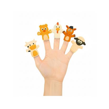 MARIONETAS DE DEDOS MARCA IMAGINOVO TINY TALES PVC GRANJA BLISTER DE 5 UNIDADES SURTIDAS