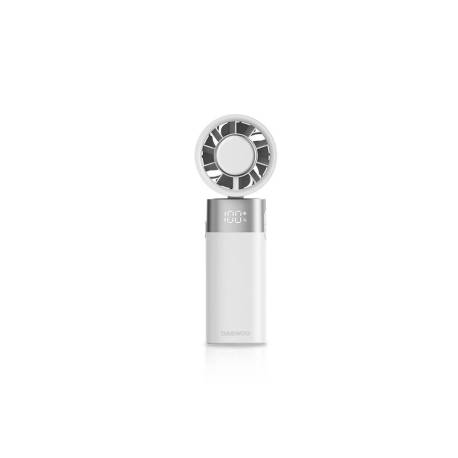 VENTILADOR DE MANO MARCA DAEWOO HIGH POWER 10W 80 VELOCIDADES RECARGABLE COLOR BLANCO