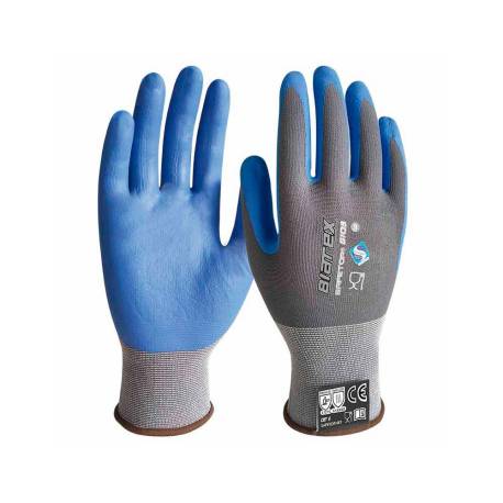 GUANTES DE NITRILO MARCA SAFETOP BIATEX ALIMENTARIO Y ANTICALORICO COLOR AZUL TALLA 9