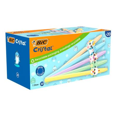 BOLIGRAFO MARCA BIC CRISTAL FIGURINE PUNTA 1 MM