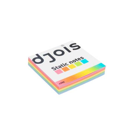 BLOC DE NOTAS ELECTROSTATICAS QUITA Y PON MARCA DJOIS 75X75 MM 250 HOJAS 5 COLORES SURTIDOS