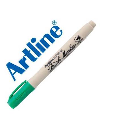 Rotulador Artline Supreme Brush Acuarelable Punta Pincel Verde
