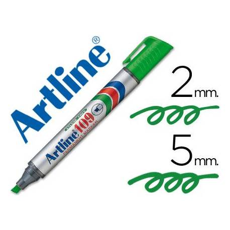Rotulador Permanente Artline 109 Verde Punta Biselada