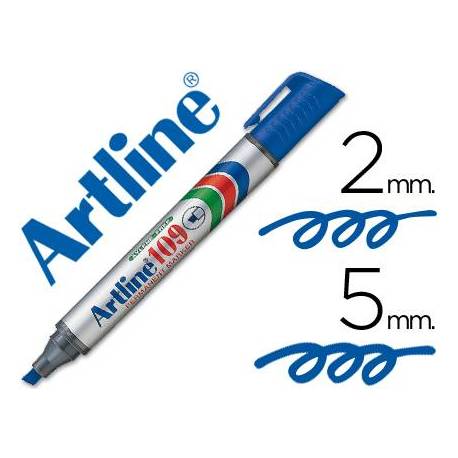 Rotulador Permanente Artline 109 Azul Punta Biselada