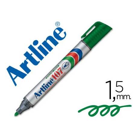 Rotulador Permanente Artline 107 Verde Punta Redonda